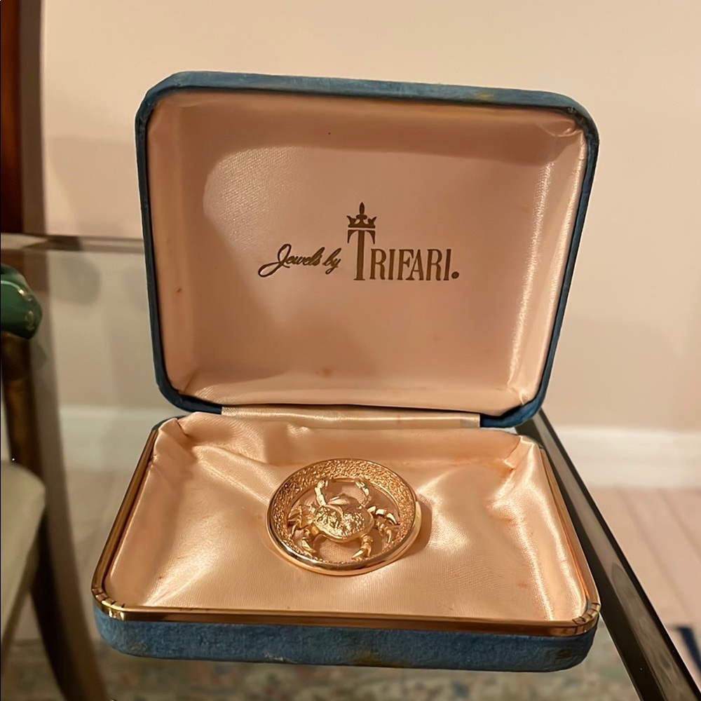 Trifari Gold Zodiac Brooch